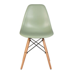 Eames Plastic Armless Chair With Wooden Legs