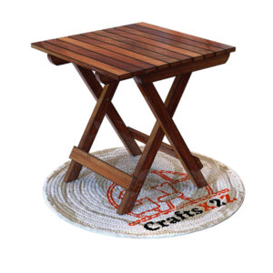 Handmade Wooden Natural Square Foldable Table